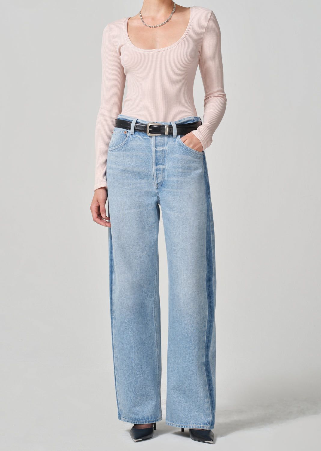 Juni Long Sleeve Scoop Neck in Rosewater sold by Citizens Of Humanity product image thumbnail 5