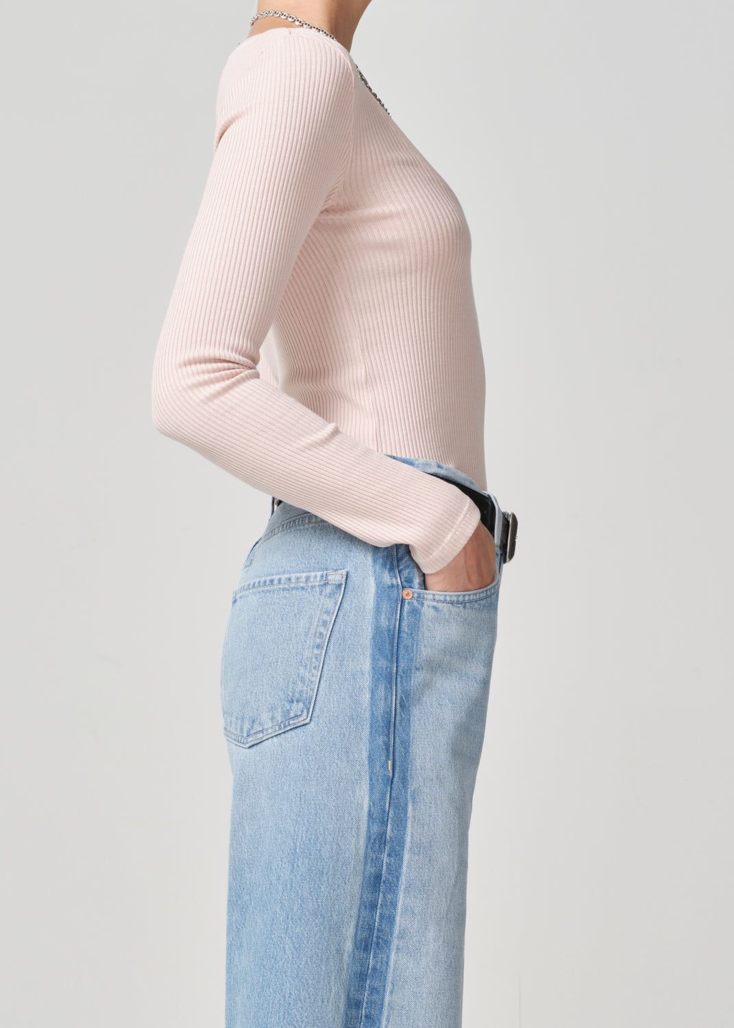 Juni Long Sleeve Scoop Neck in Rosewater sold by Citizens Of Humanity product image thumbnail 3