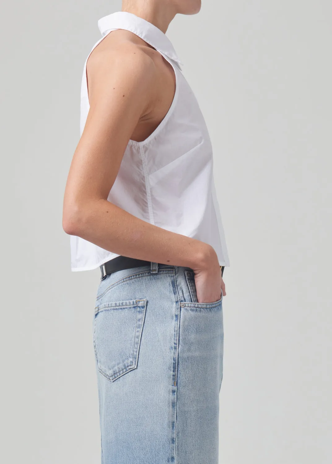 Adeline Sleeveless Shirt in Optic White sold by Citizens Of Humanity product image thumbnail 3