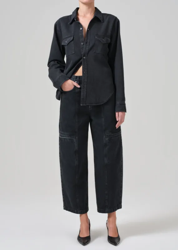 Gianna Seamed Cropped Baggy in Washed Black sold by Citizens Of Humanity