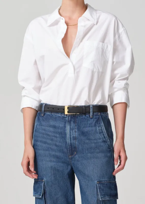 Aave Oversized Cuff Shirt in Optic White sold by Citizens Of Humanity