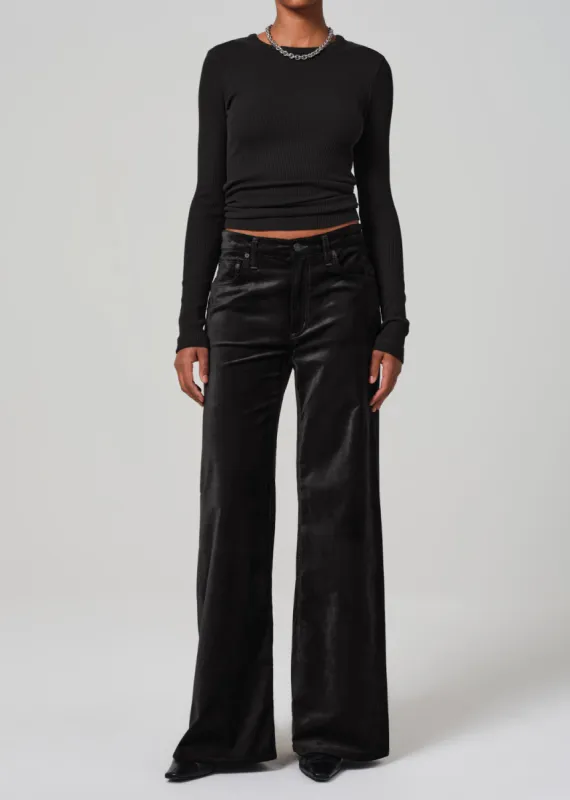 Lolli Mid Rise Baggy Velvet in Black sold by Citizens Of Humanity