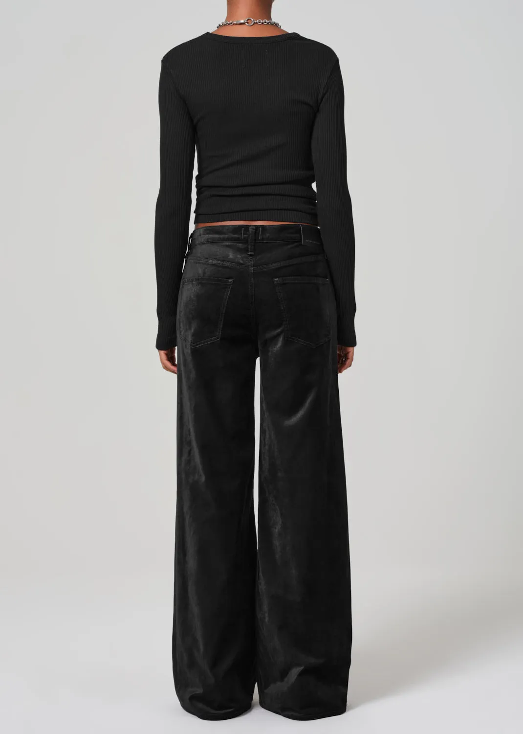 Lolli Mid Rise Baggy Velvet in Black sold by Citizens Of Humanity product image thumbnail 2