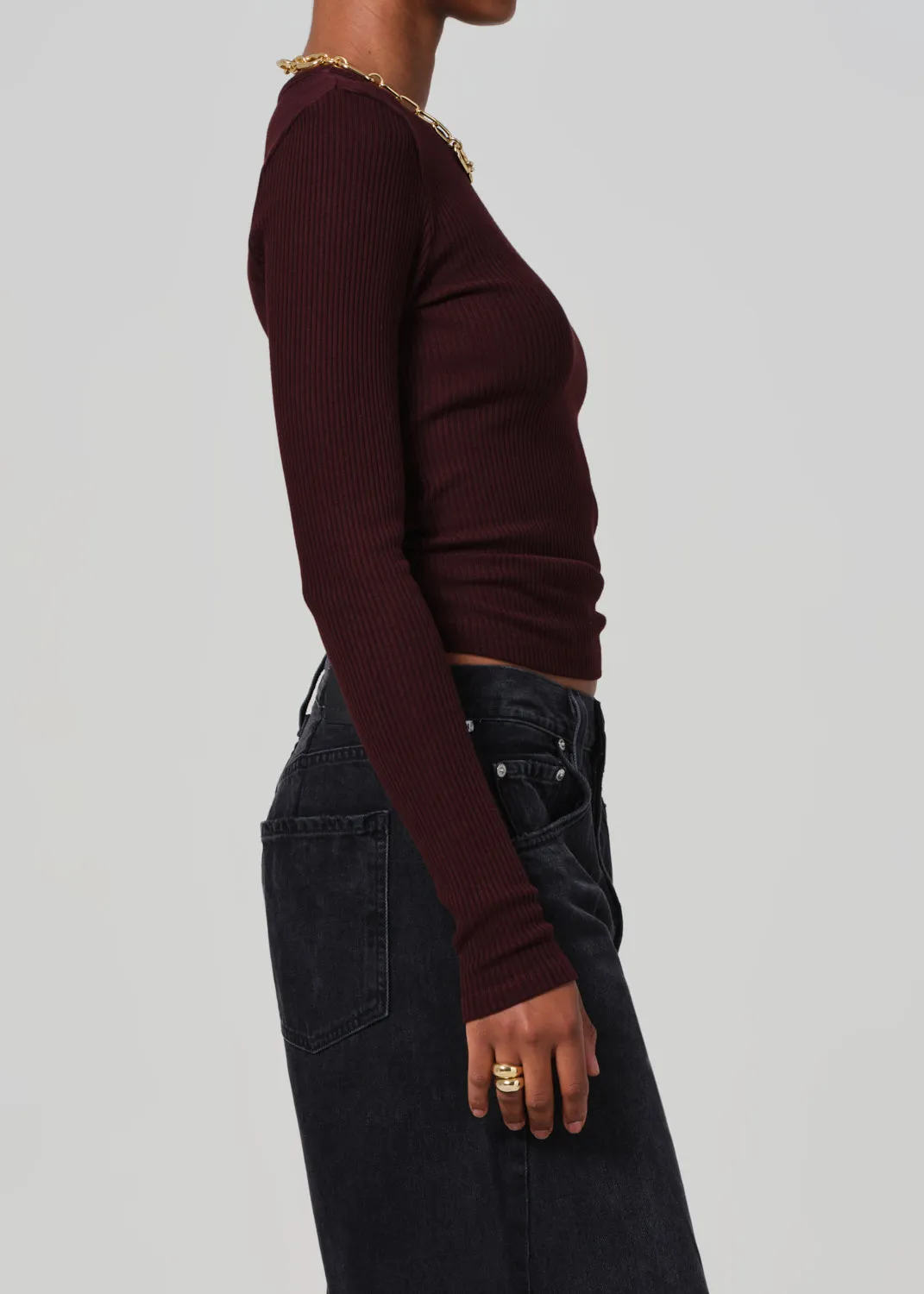 Fellina One Sleeve in Burgundy sold by Citizens Of Humanity product image thumbnail 3
