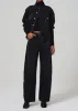 Ayla Baggy With Tuxedo Stripe in Black Salt sold by Citizens Of Humanity