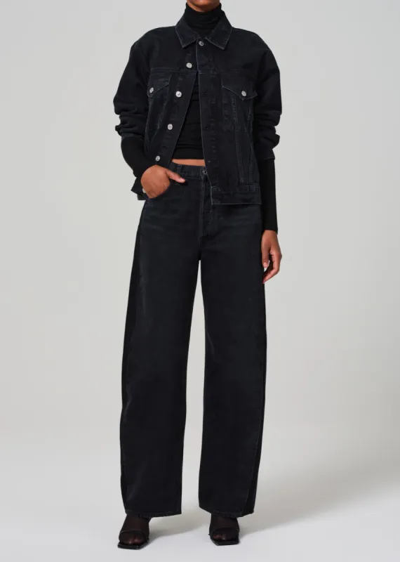 Ayla Baggy With Tuxedo Stripe in Black Salt sold by Citizens Of Humanity
