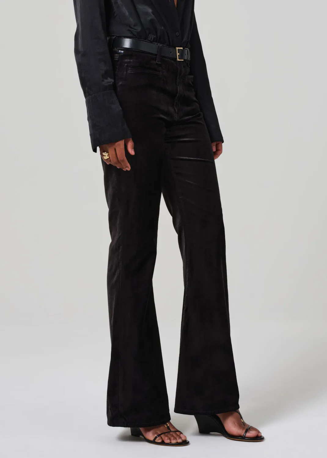 Lilah Flare With Welt Pocket Velvet in Black sold by Citizens Of Humanity product image thumbnail 5