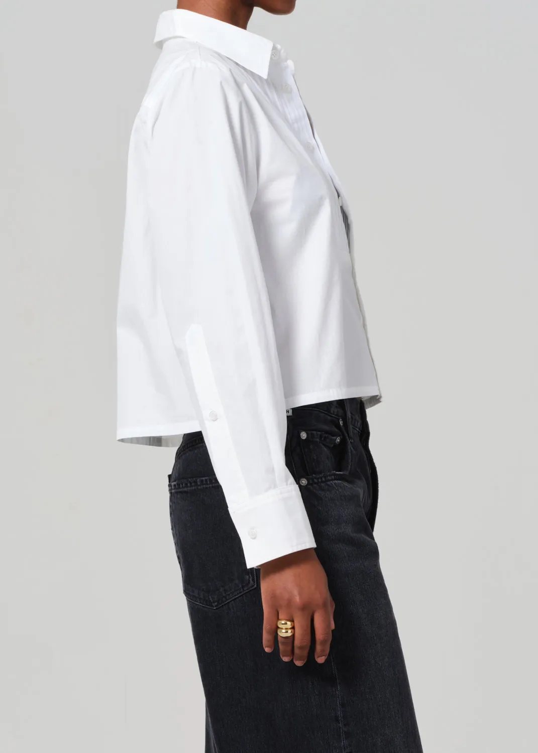 Fino Boxy Cropped Tuxedo in White sold by Citizens Of Humanity product image thumbnail 3