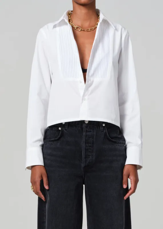 Fino Boxy Cropped Tuxedo in White sold by Citizens Of Humanity