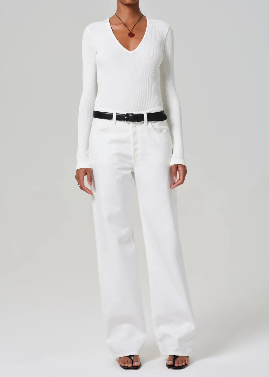 Helsa Deep V Bodysuit in Pashmina sold by Citizens Of Humanity product image thumbnail 5