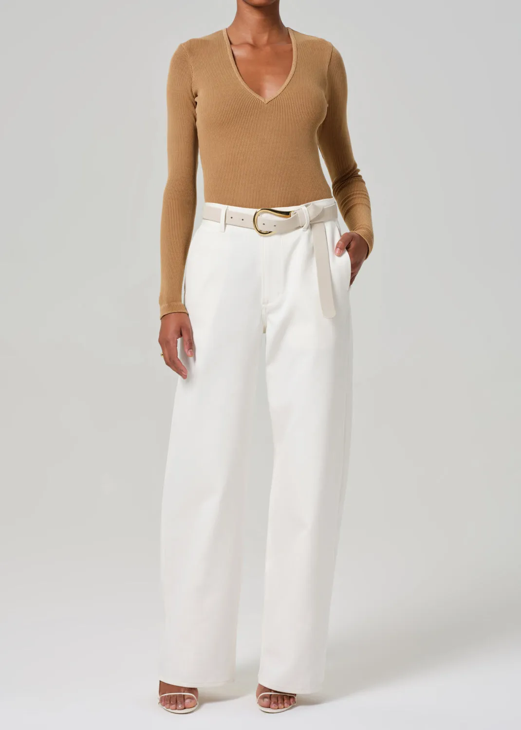 Helsa Deep V Bodysuit in Marcona sold by Citizens Of Humanity product image thumbnail 5