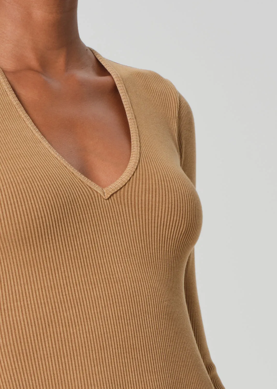 Helsa Deep V Bodysuit in Marcona sold by Citizens Of Humanity product image thumbnail 4