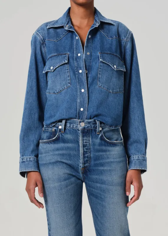 Cropped Western Shirt in Chaya sold by Citizens Of Humanity