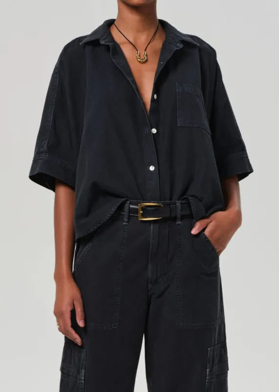 Claire Origami Shirt in Washed Black sold by Citizens Of Humanity