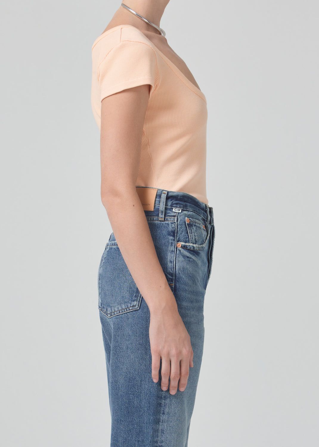 Lima Scoop Neck Tee in Cantaloupe sold by Citizens Of Humanity product image thumbnail 3