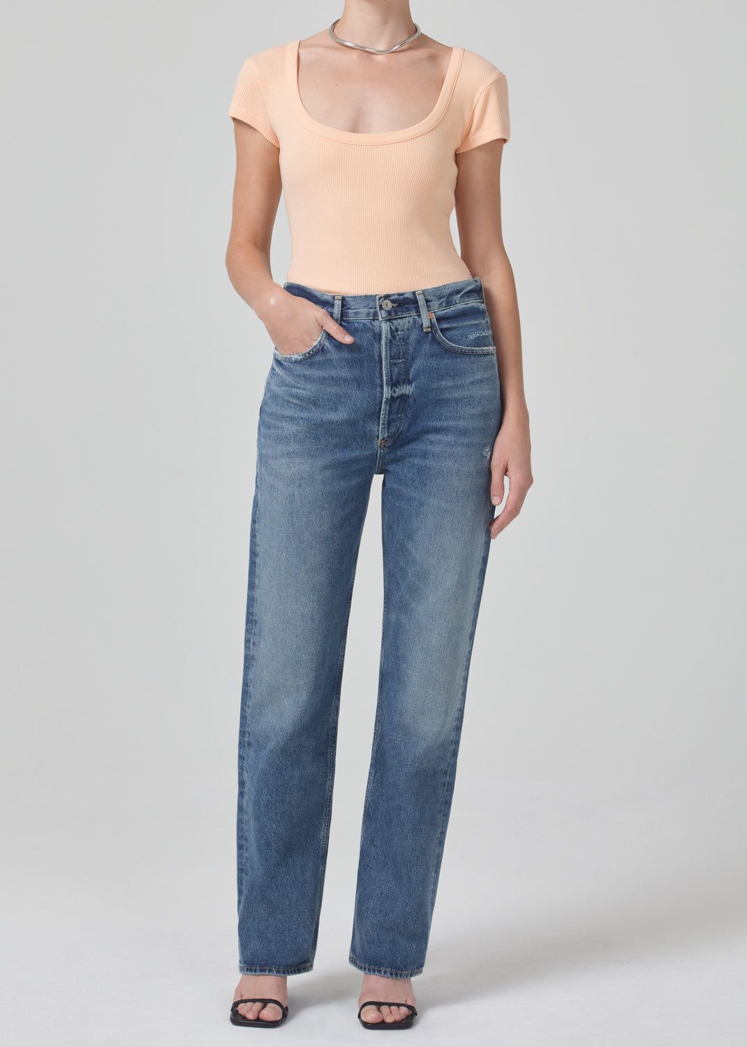 Lima Scoop Neck Tee in Cantaloupe sold by Citizens Of Humanity product image thumbnail 5