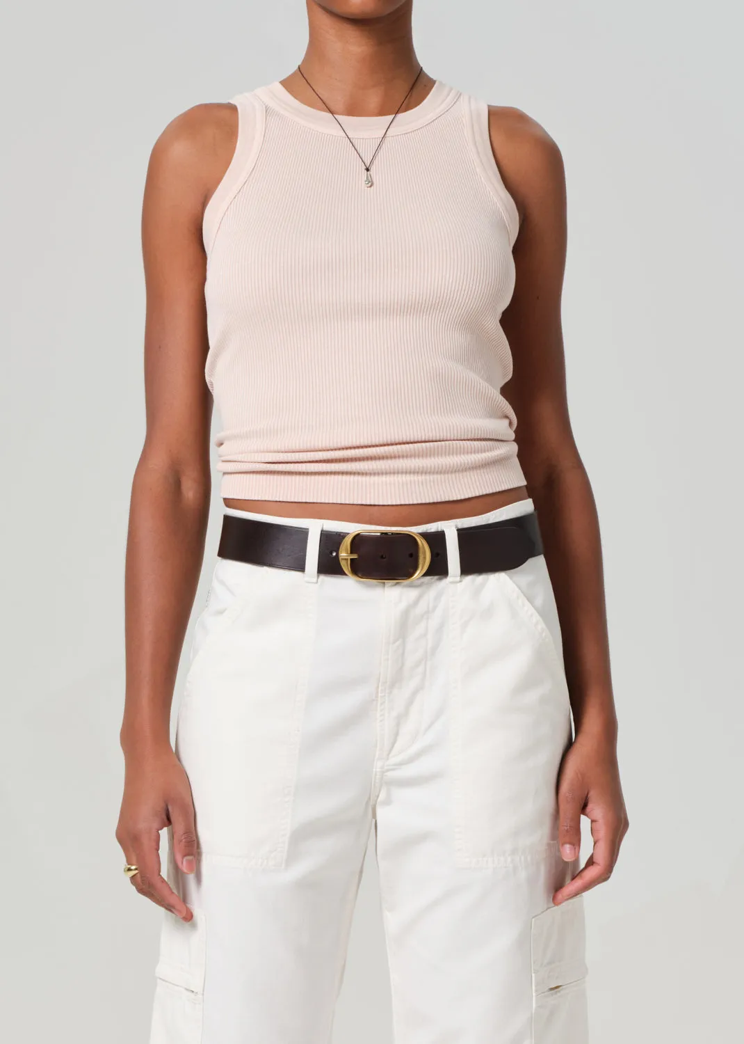 Isabel Rib Tank in Muted Rose sold by Citizens Of Humanity