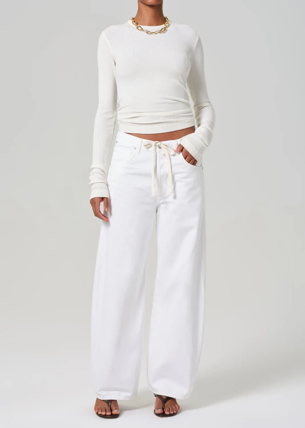 Petite Brynn Drawstring Trouser in Tulip sold by Citizens Of Humanity