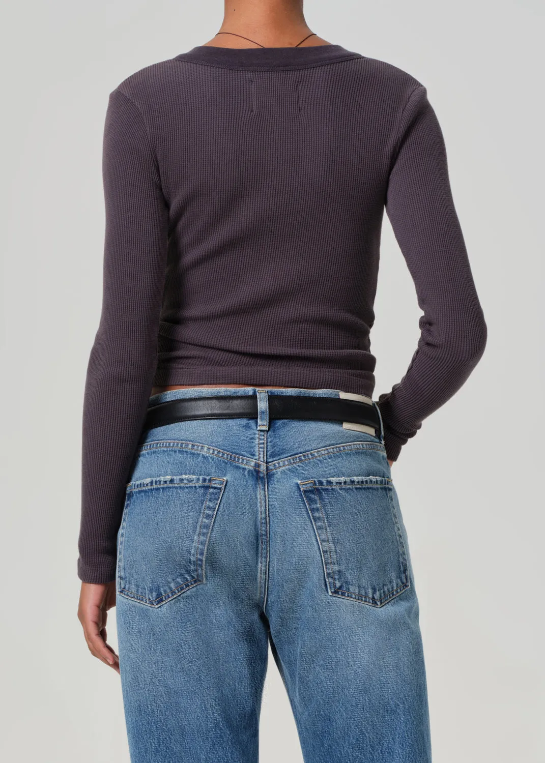 Varra Waffle Henley in Charcoal sold by Citizens Of Humanity product image thumbnail 2