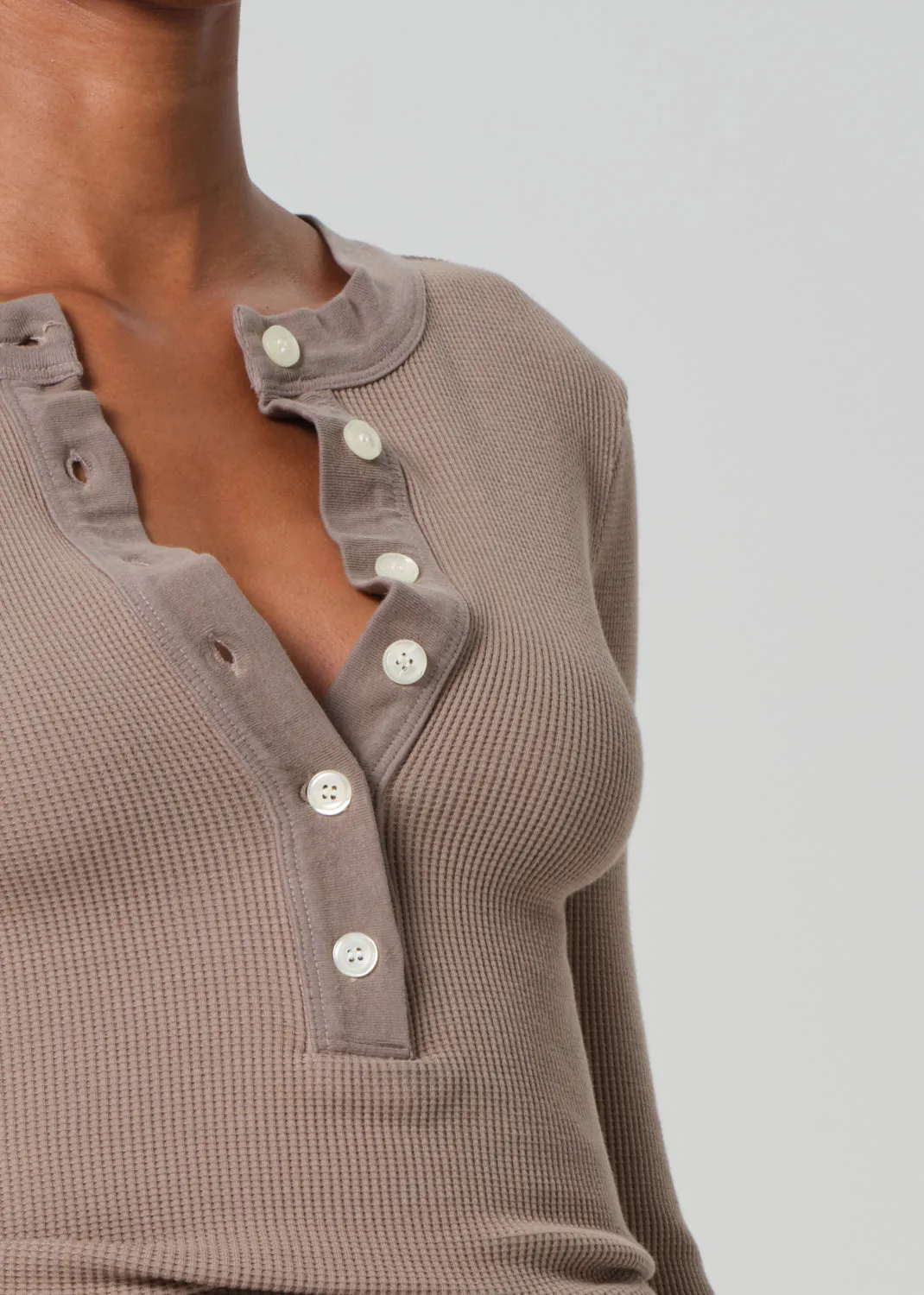 Varra Waffle Henley in Bezal sold by Citizens Of Humanity product image thumbnail 4