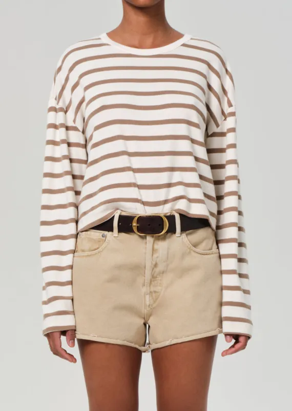 Sabine Cropped Long Sleeve in Ginger Stripe sold by Citizens Of Humanity