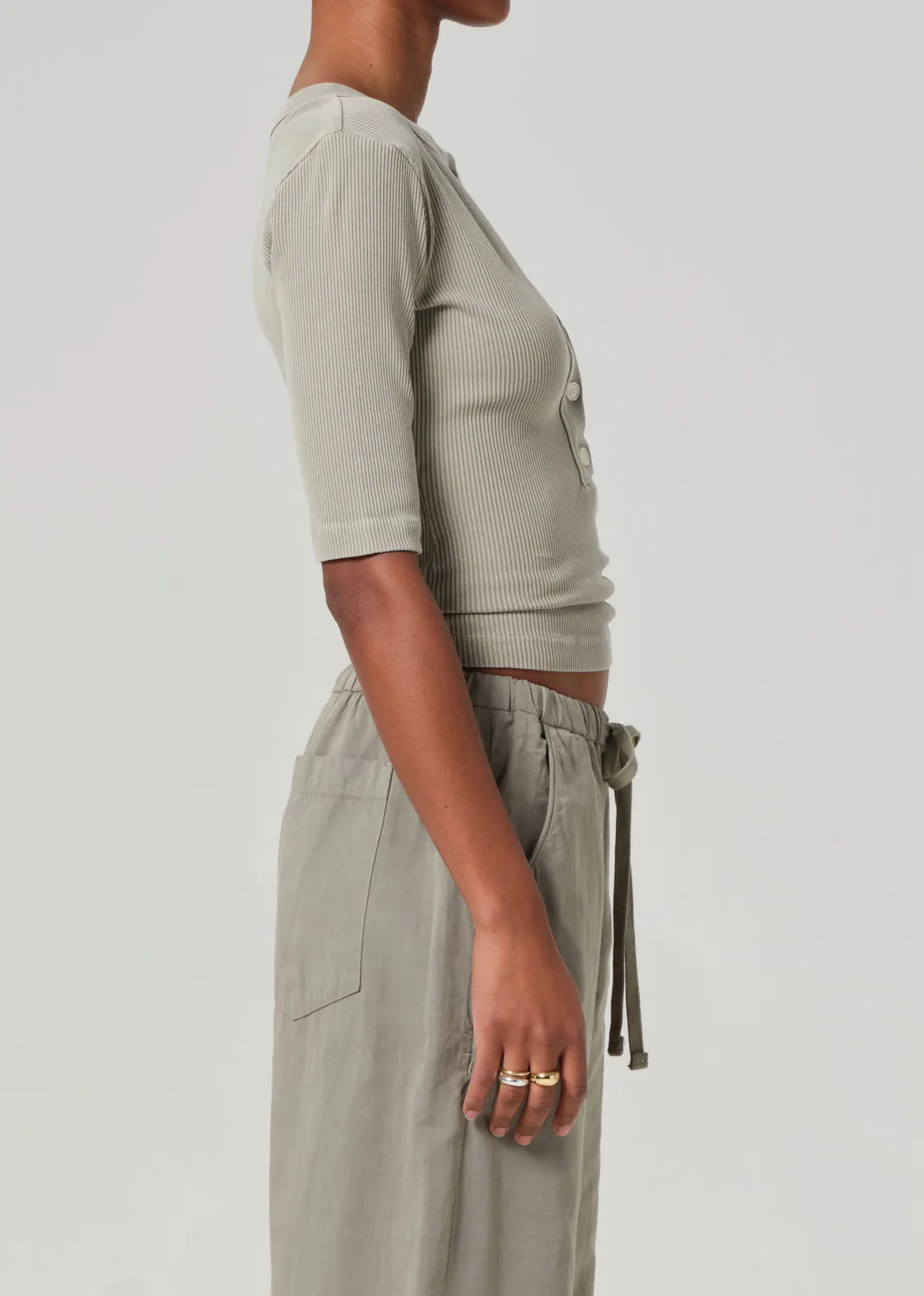 Nali Short Sleeve Henley in Flora sold by Citizens Of Humanity product image thumbnail 3