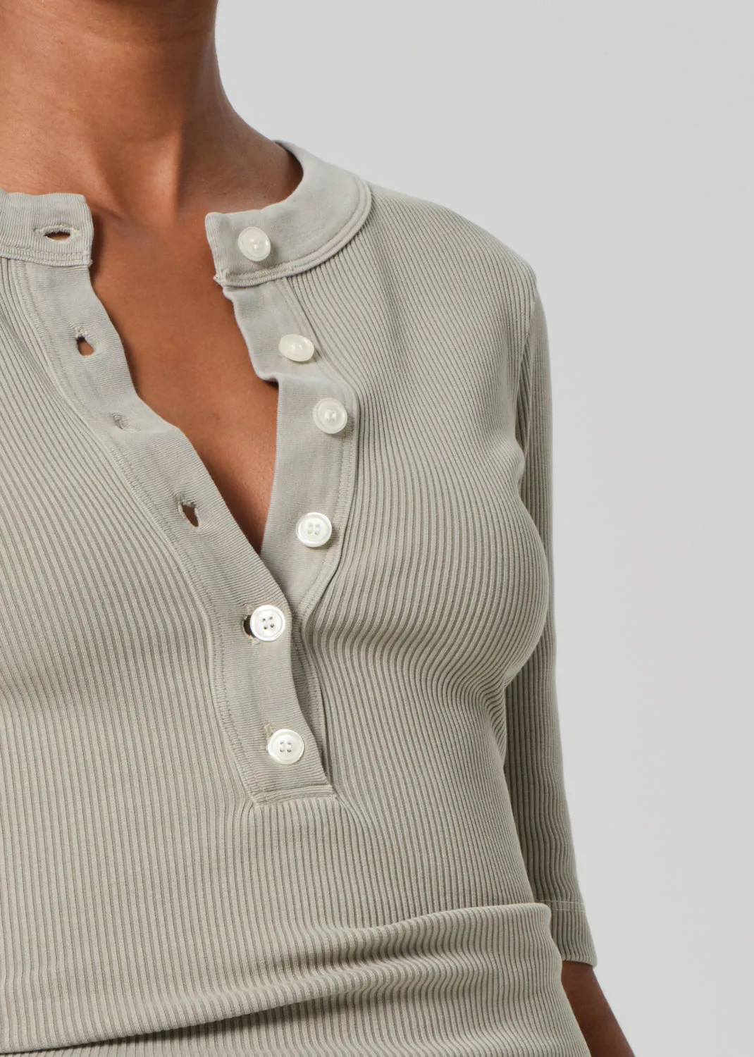 Nali Short Sleeve Henley in Flora sold by Citizens Of Humanity product image thumbnail 4