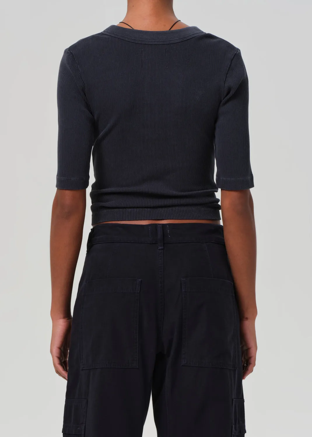 Nali Short Sleeve Henley in Charcoal sold by Citizens Of Humanity product image thumbnail 2