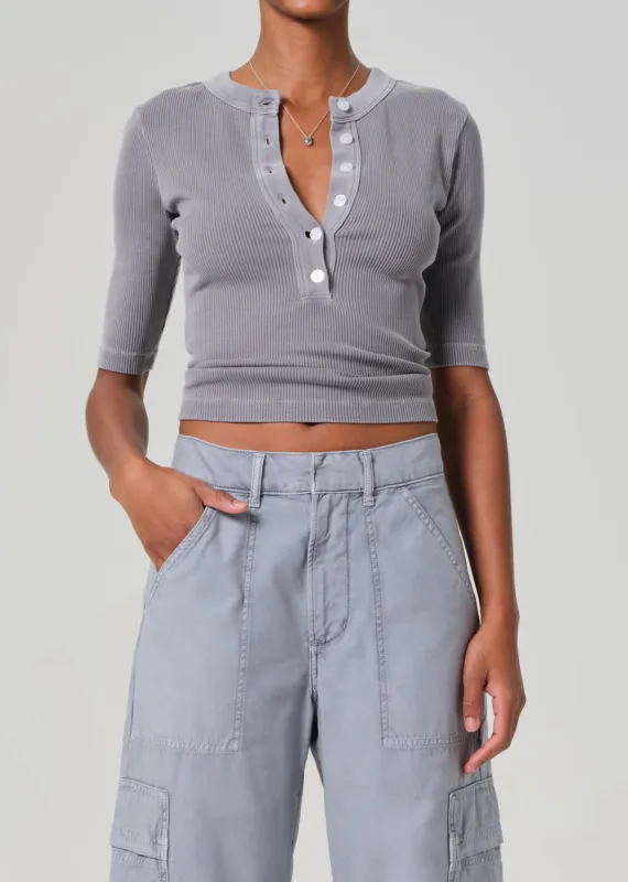 Nali Short Sleeve Henley in Balboa sold by Citizens Of Humanity