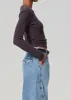 Pilar Waffle Crewneck in Charcoal sold by Citizens Of Humanity