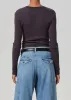 Pilar Waffle Crewneck in Charcoal sold by Citizens Of Humanity