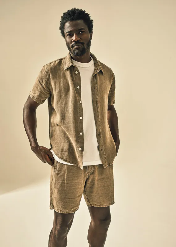Cairo Short Sleeve Linen Shirt in Reservoir sold by Citizens Of Humanity