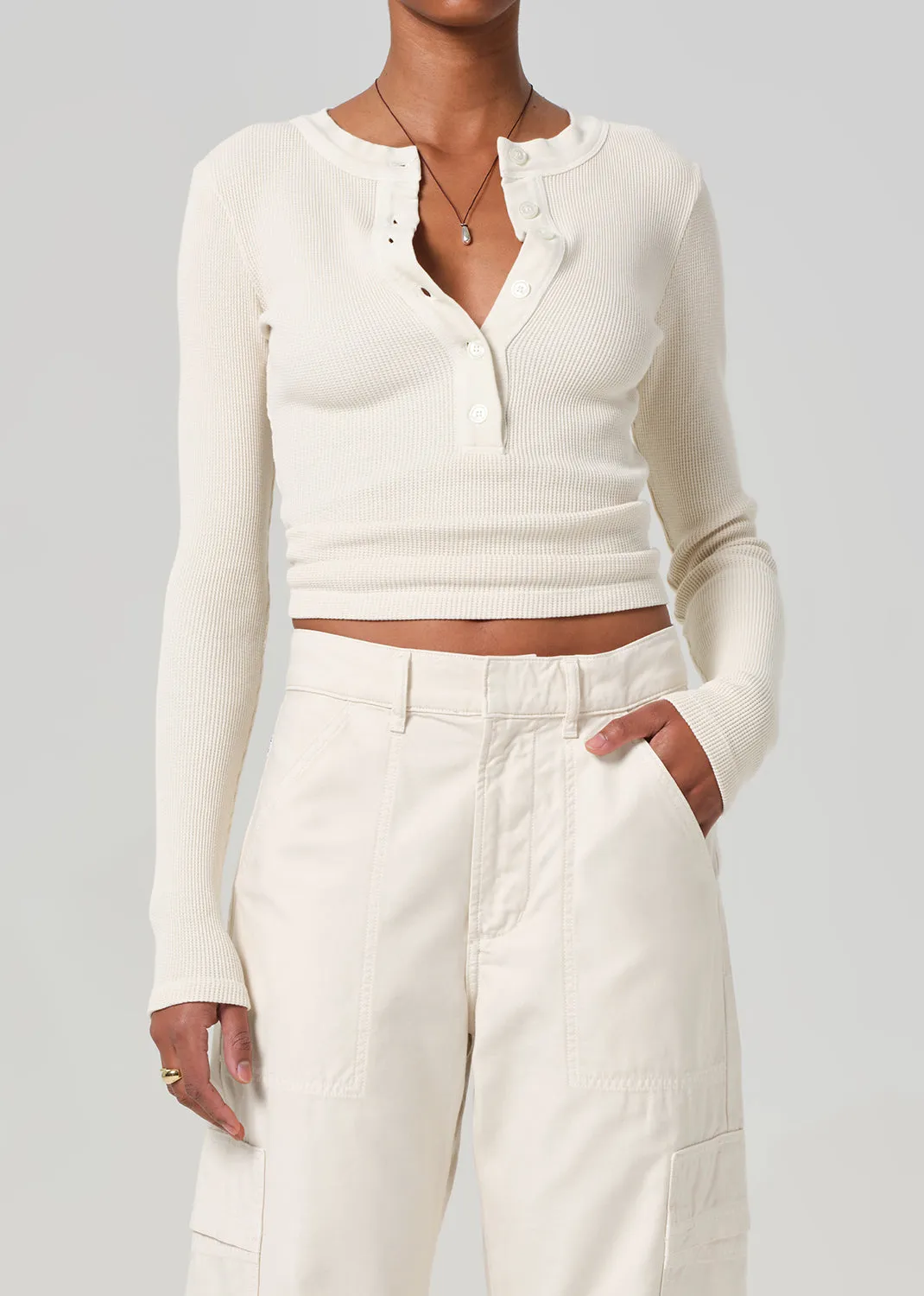 Varra Waffle Henley in Pashmina sold by Citizens Of Humanity