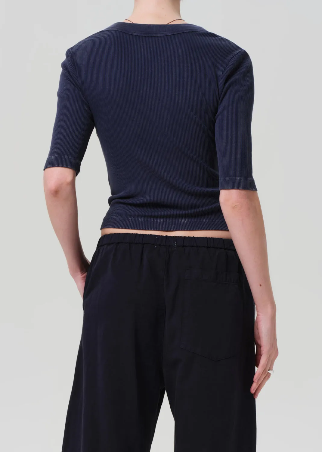 Nali Short Sleeve Henley in Mineral Navy sold by Citizens Of Humanity product image thumbnail 2