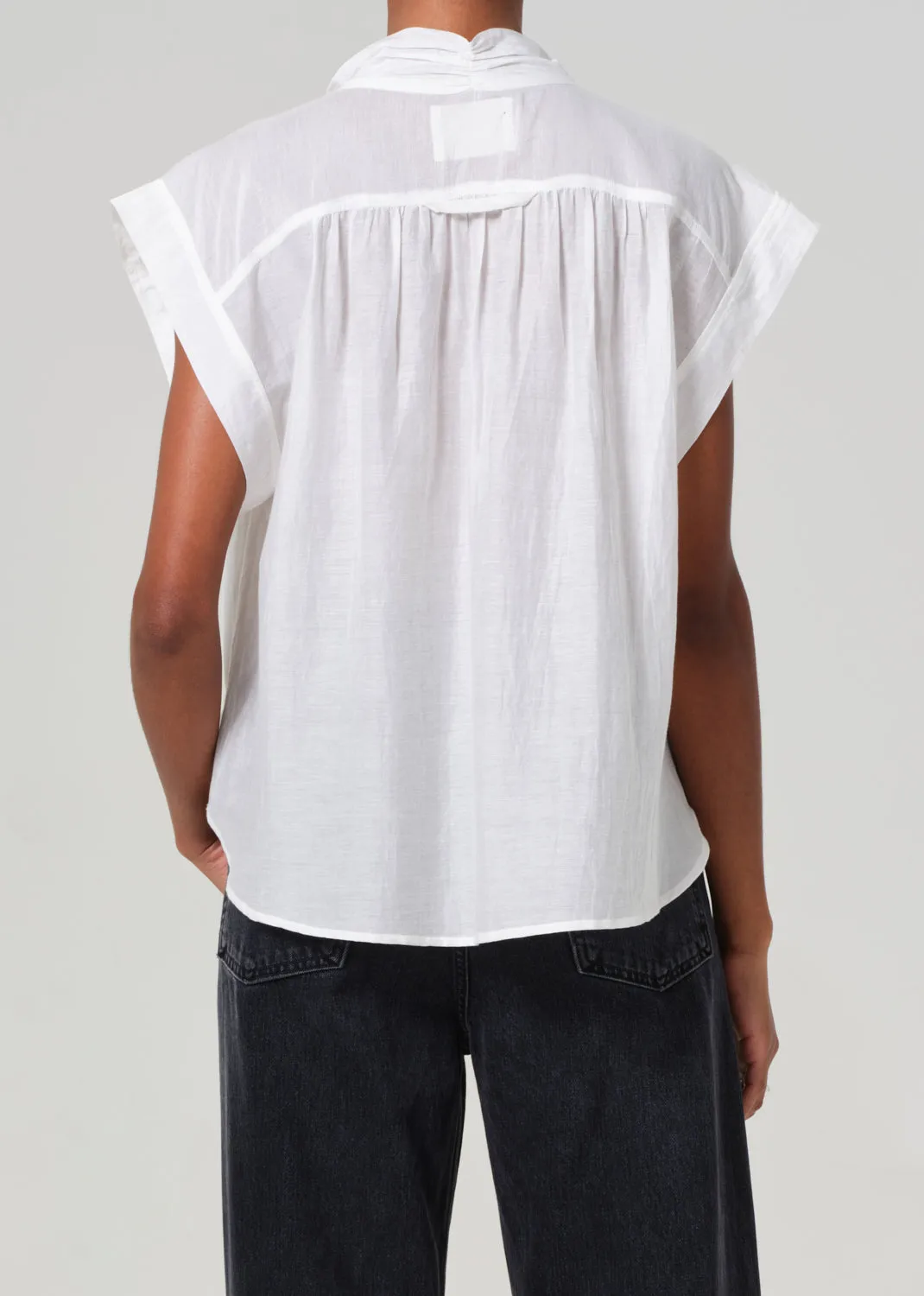 Penny Blouse With Neck Tie in White sold by Citizens Of Humanity product image thumbnail 3