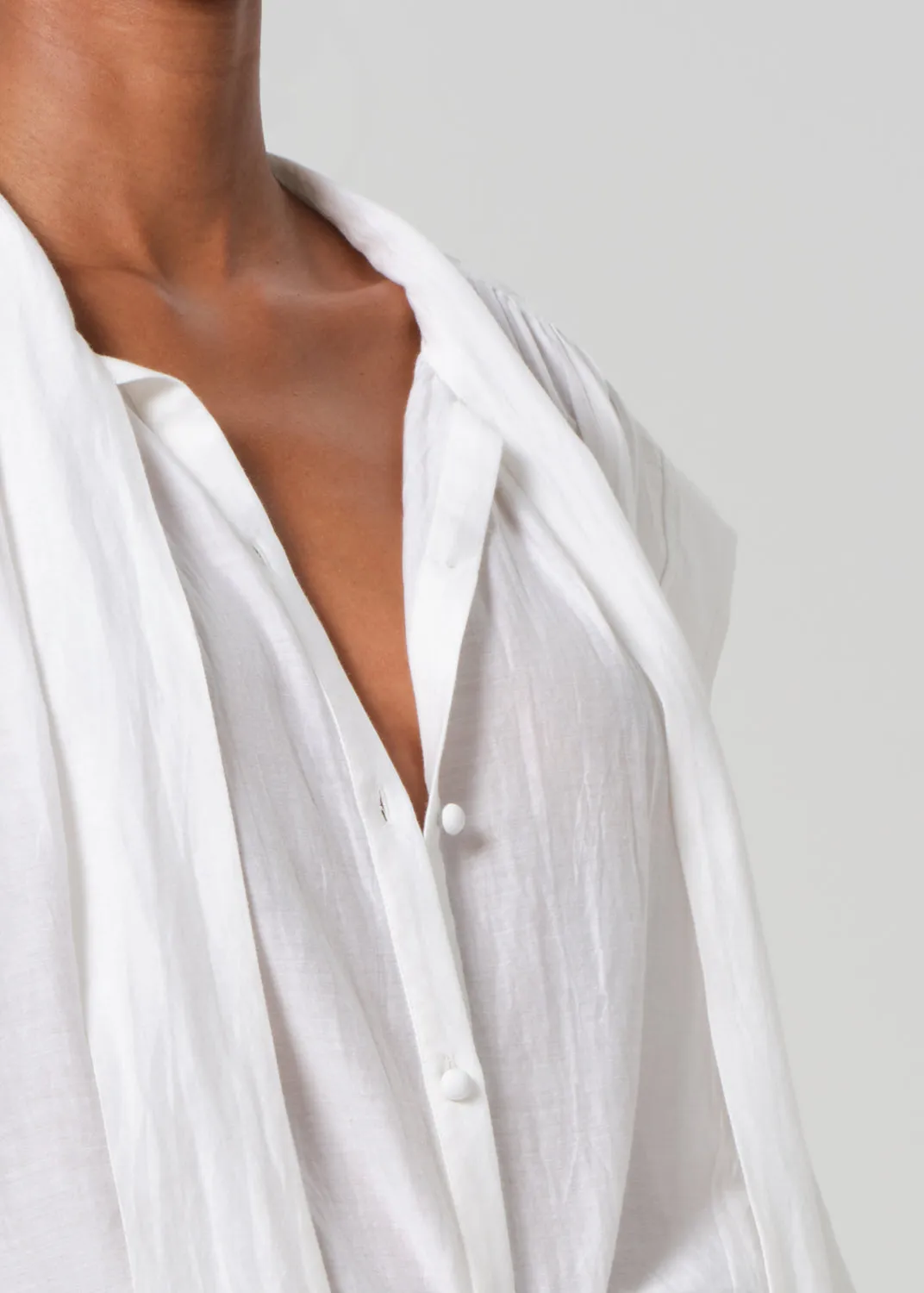 Penny Blouse With Neck Tie in White sold by Citizens Of Humanity product image thumbnail 5