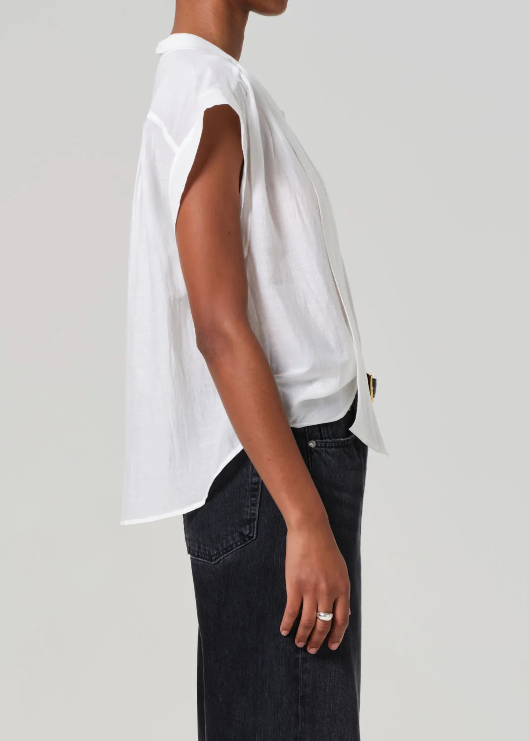 Penny Blouse With Neck Tie in White sold by Citizens Of Humanity product image thumbnail 4