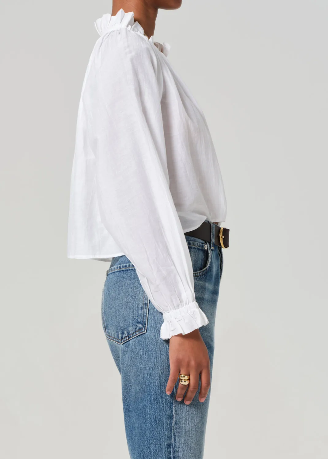 Iris Ruffled Top in White sold by Citizens Of Humanity product image thumbnail 4