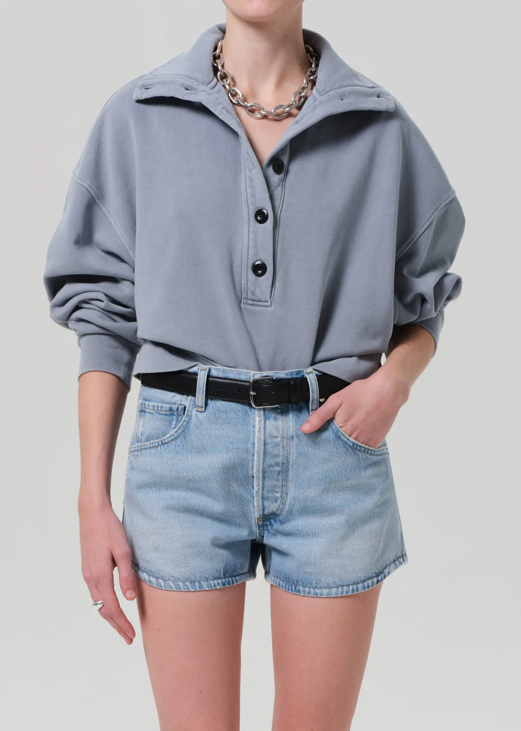 Mirelle Funnel Neck in Hematite sold by Citizens Of Humanity