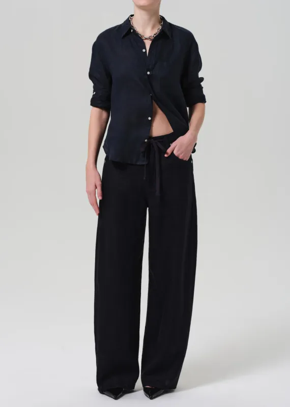 Brynn Drawstring Linen Trouser in True Navy sold by Citizens Of Humanity
