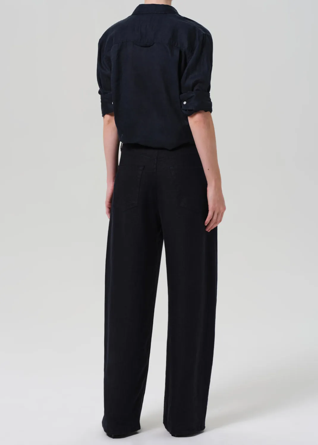 Brynn Drawstring Linen Trouser in True Navy sold by Citizens Of Humanity product image thumbnail 3