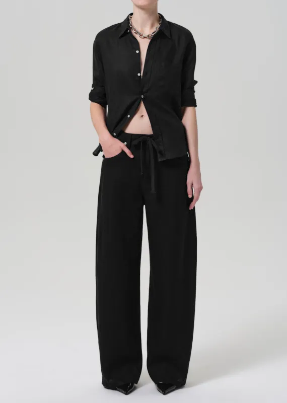 Brynn Drawstring Linen Trouser in Black sold by Citizens Of Humanity