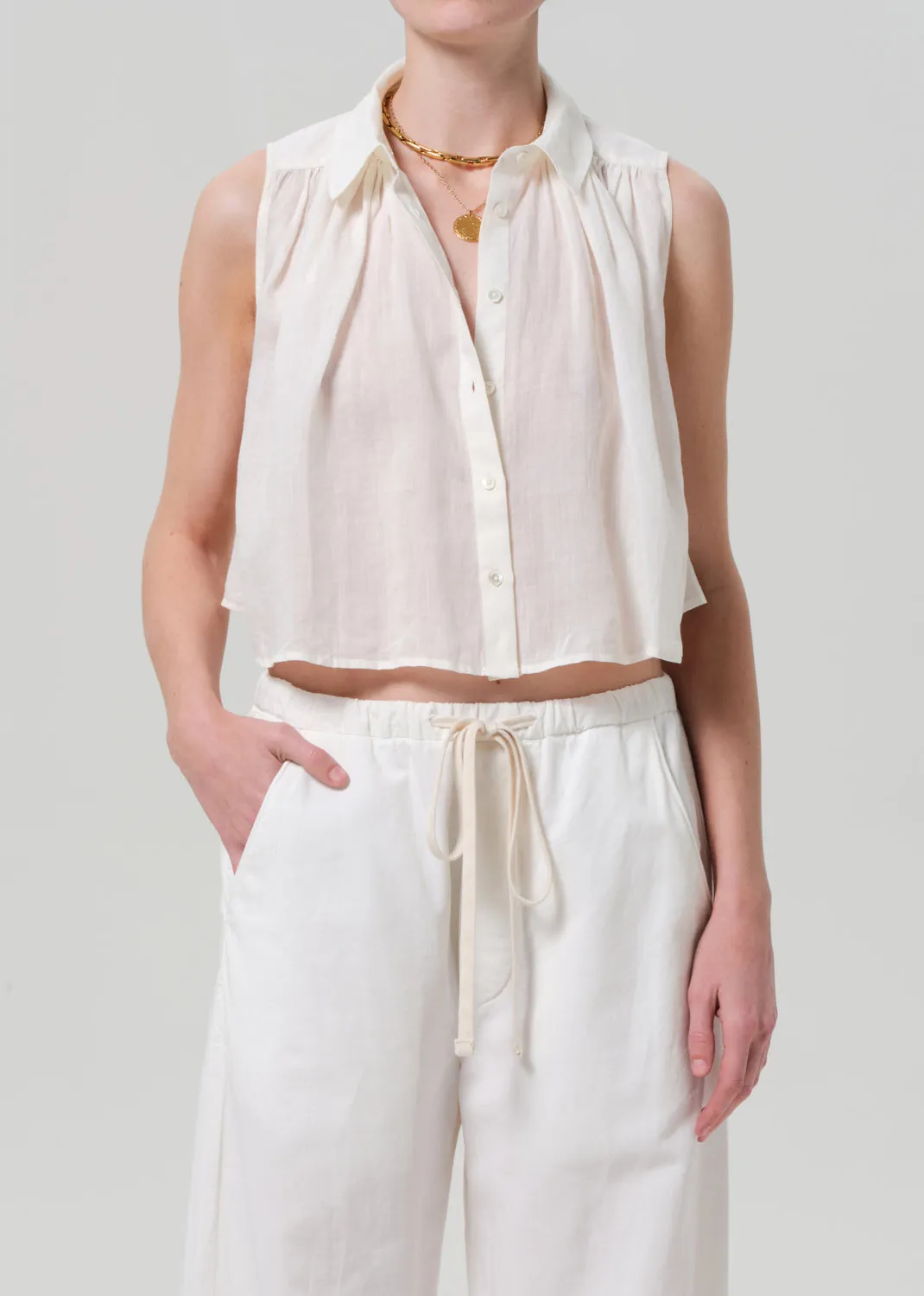 Sleeveless Ambrose Top in Vanilla sold by Citizens Of Humanity