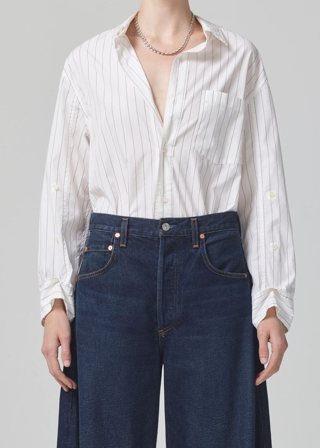 Kayla Shirt in Bitter Chocolate Stripe sold by Citizens Of Humanity