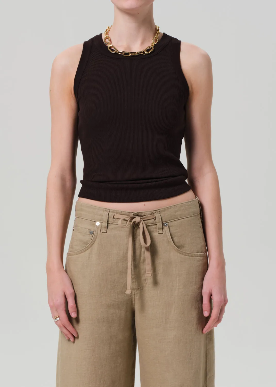 Isabel Rib Tank in Chocolate sold by Citizens Of Humanity