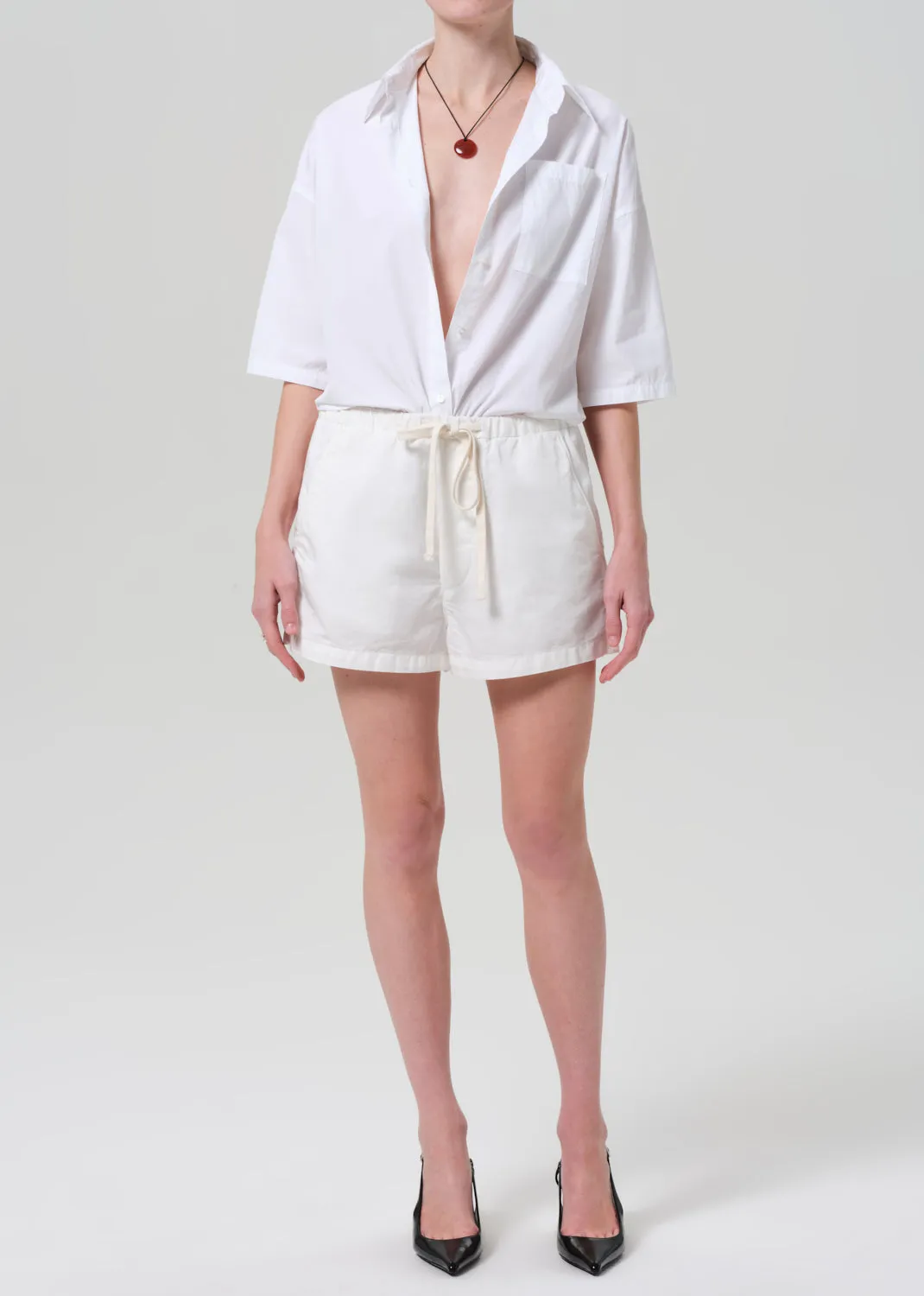 Este Drawstring Short in Cream sold by Citizens Of Humanity