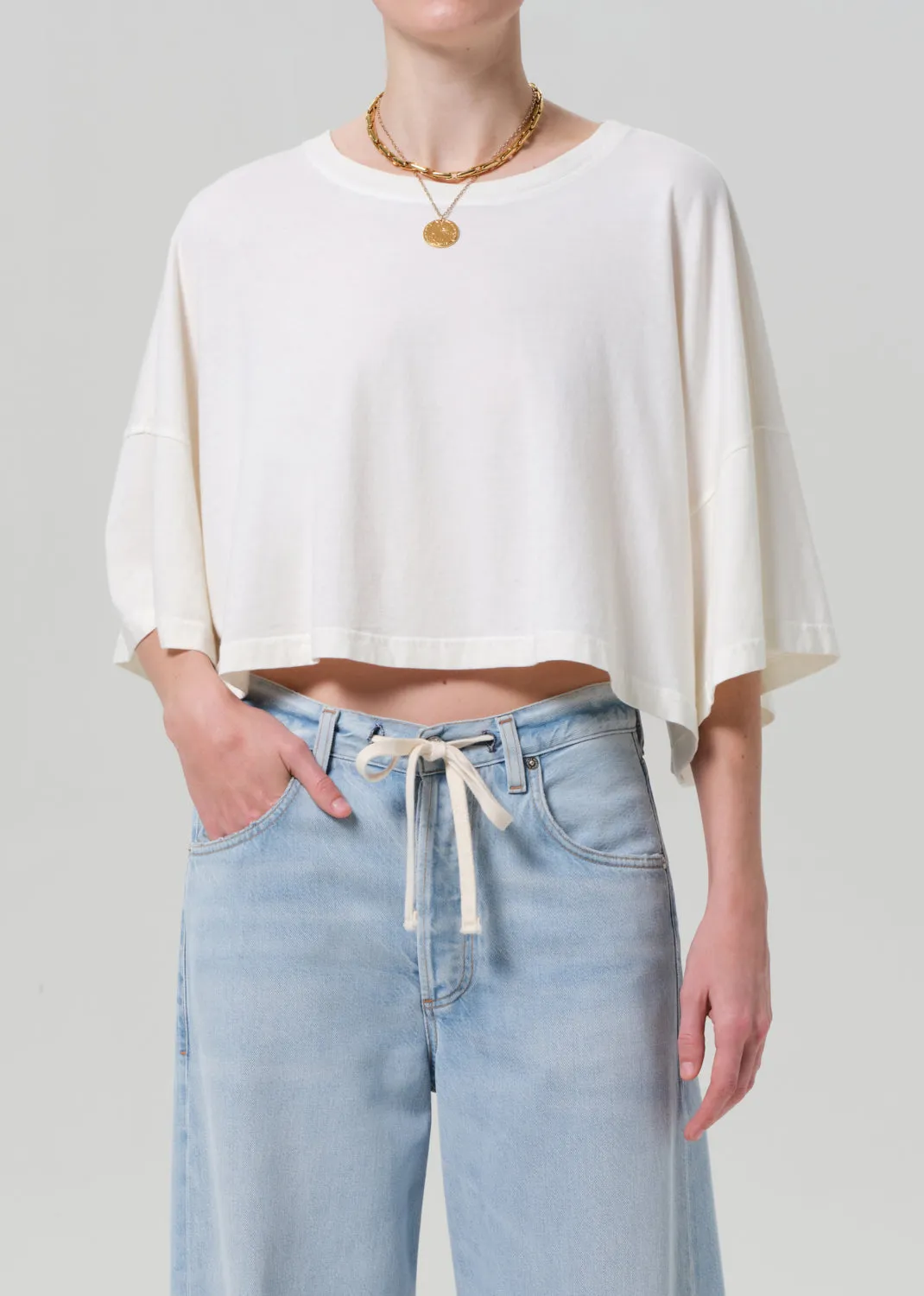 Crop Cape Tee in Pashmina sold by Citizens Of Humanity