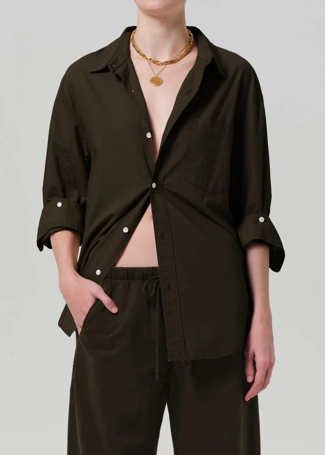 Kayla Shirt in Dark Olive sold by Citizens Of Humanity