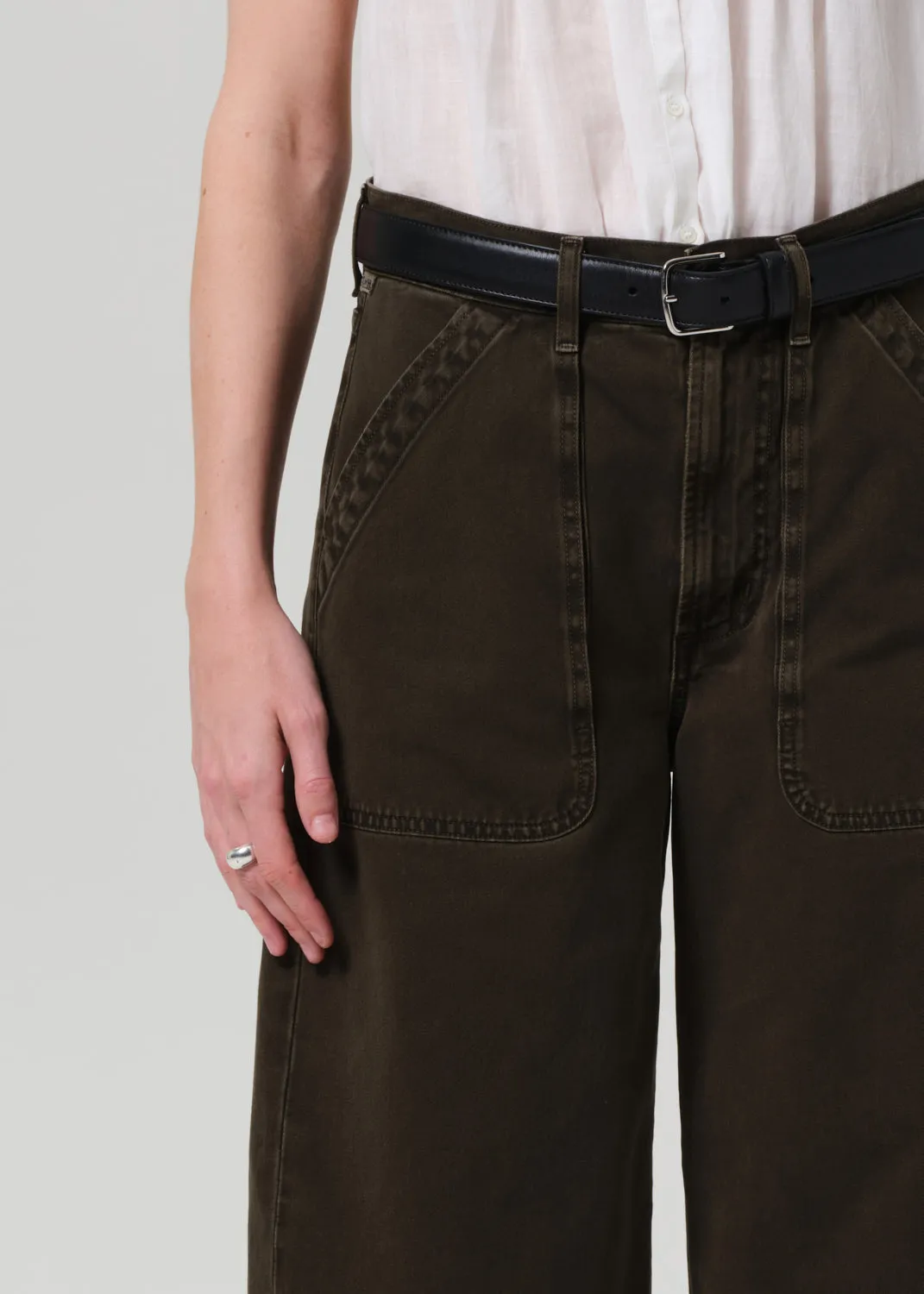 Ayla Cargo Crop in Dark Olive sold by Citizens Of Humanity product image thumbnail 5