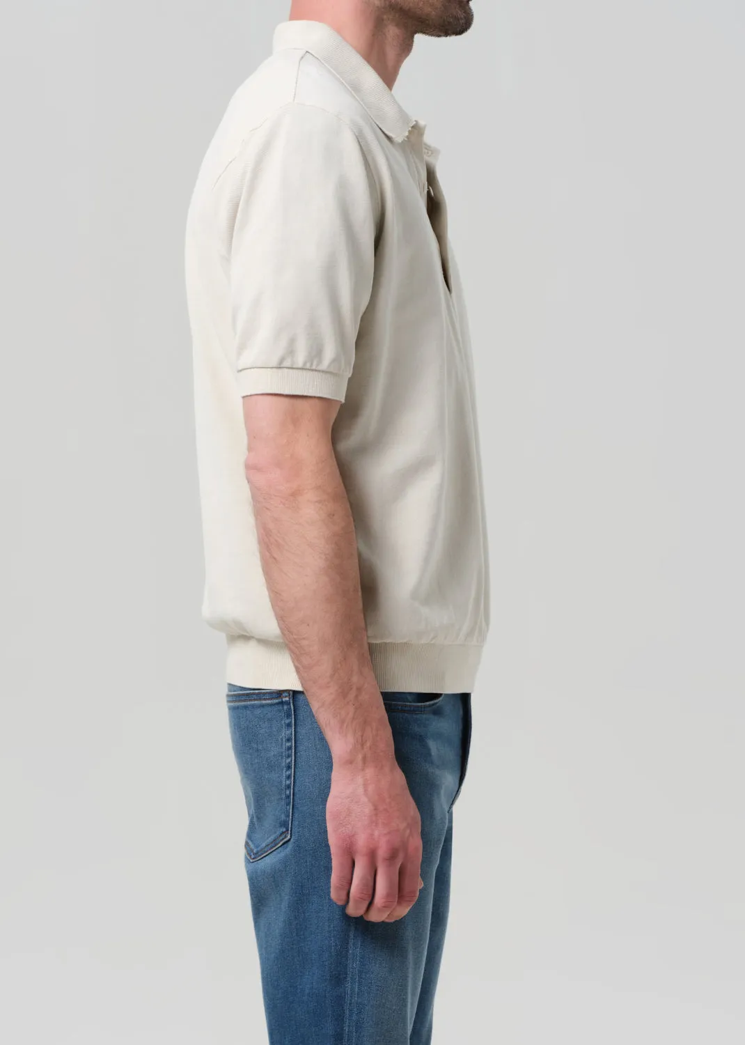 Banded Polo in Ecru sold by Citizens Of Humanity product image thumbnail 4